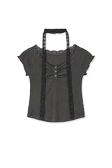 レースscTシャツ (dark grey)