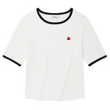 KIRSH プレーンスリムフィットリンガーTシャツ【ホワイト】