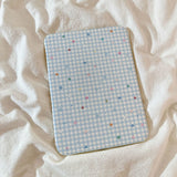 Pastel Star Gingham Rotating iPad Case with Pencil Holder