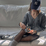 ALLDAY Logo Knit Cardigan Gray