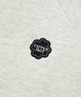 Women’s Oversized Clover Heart Raglan Hooded Zip-Up Oatmeal