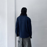 Crinkled Textured Long-Sleeve Shirt