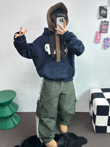 トラックカーゴストリングパディングパンツ ❤🖤🤎💚💙5カラー
