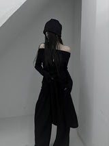 chio off-shoulder strap knit (3color)
