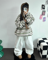 FLEECE❤RIVET TWO PIMTUCK LONG PANTS 🖤🤍🩶3COLOR