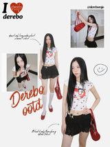 Heart, red, love, cutie, short sleeve T-shirt