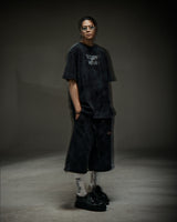 Washed destroyed bermuda P dusty gray