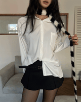  Classic Silket Boxy Soft Pocket Long Sleeve Shirt (3 Colors)