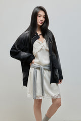 Silky Lace Bustier Dress_Ivory