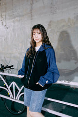 Collaboration Denim Hoodie | YUNA × WONDER VISITOR
