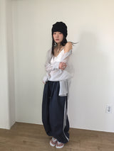 パラシュートトラックデニムパンツ(2color)