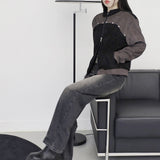 biker suede jumper