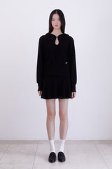 Knit mini flare skirt (BLACK)