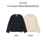 Contrast Stitch Round Knit