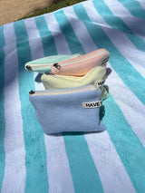 Terry flat pouch - sky blue , S size