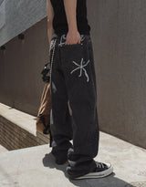 Carry Of Back Lettering Denim Pants
