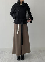 [wool70%] バーネットウールベルテッドショートコート