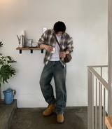 Stove Square Shaped Leather Crossbody Bag
