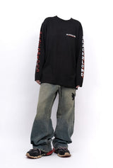 BBD オーバーラップロゴロングTシャツ (ブラック)