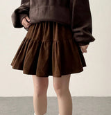 Rutte Corduroy Side Pin Tuck Slit Banding Wide Pants