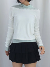 Feminine Flat Neck Long T-Shirt