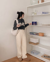 Fleece wide pants