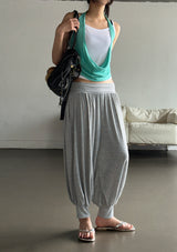 Relaxie Harem Yoga Ribbed Capri Pants 3color