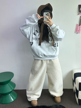 クリームテディシープファーロングパンツ🧸🤎🐑🖤3COLOR