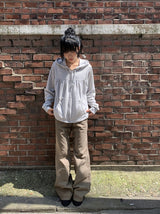 ドレア バンディング コットン ワイド ブーツカット パンツ