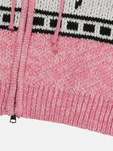 Cowichan knit hood zip-up 4color