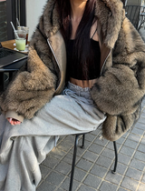 [Unisex] Fur 2way hood zip up(4color)