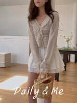 frill see-through cardigan(4color)