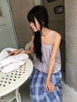 Micelle button balloon layered strap sleeveless