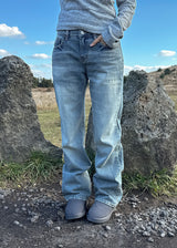 LOW SEMI BOOTS CUT DENIM