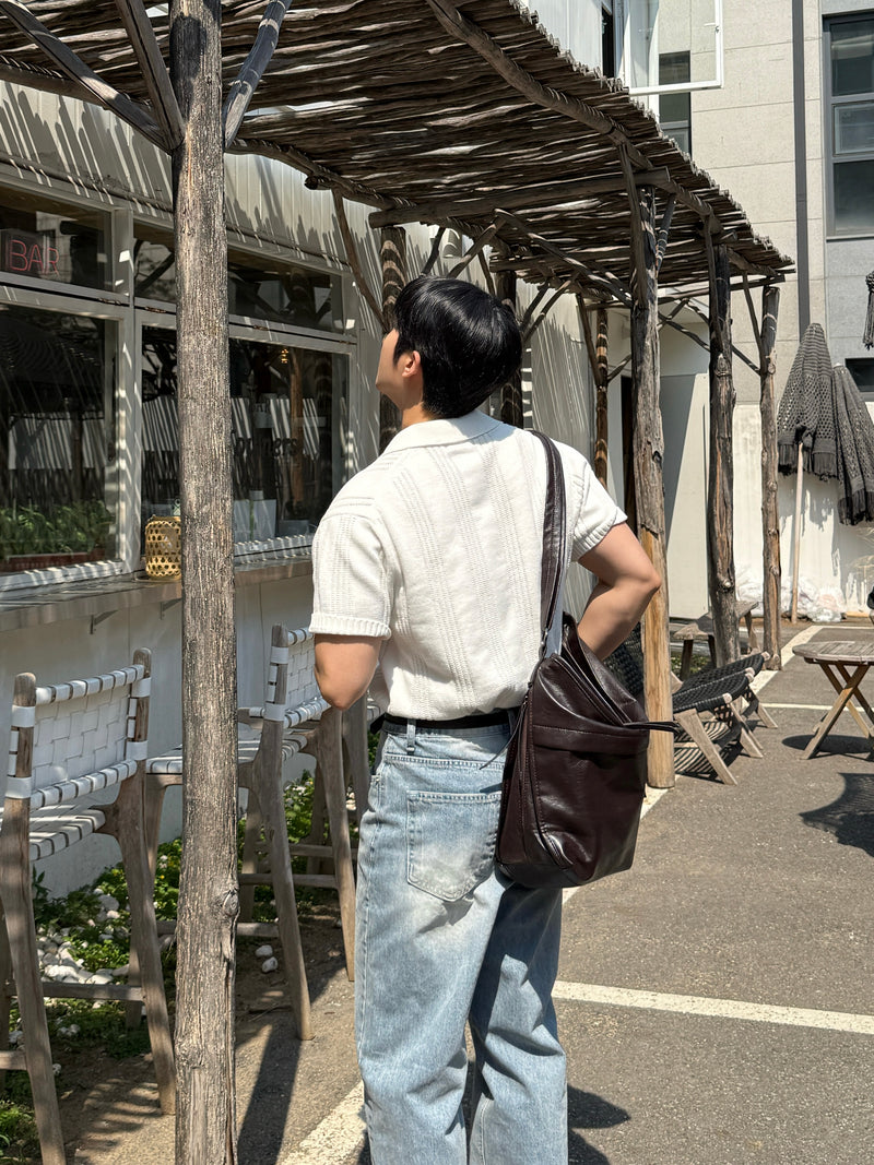 Dao placket collar knitwear