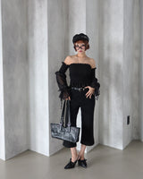 Punching Eyelet Buckle Baguette Shoulder Bag
