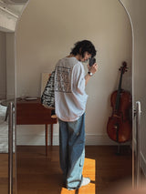 ファンキー ダメージ ワイド デニムパンツ