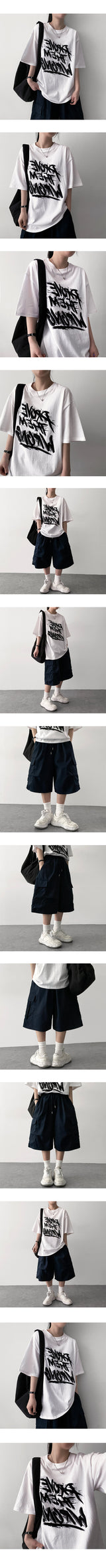 ループオーバーサイズフィットショートスリーブTシャツ