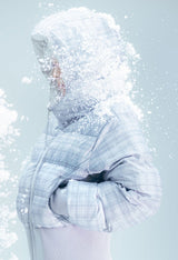 Reversible Check Padded Jacket / Grey