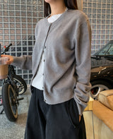 [U-BASIC/wool30%] Autumn デイリーラウンドカーディガン