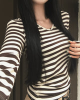 [MADE] Eden U-Neck Striped Long Sleeve T-Shirt