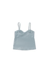 Satin lace top_skyblue