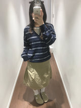 ピンタック スナップ ミディ スカート(2color)