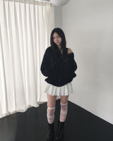 ダイアゴナルスタッドフードジャンパー
