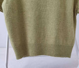 Tours Flower Decor Round Neck Wool Short Sleeve Knit