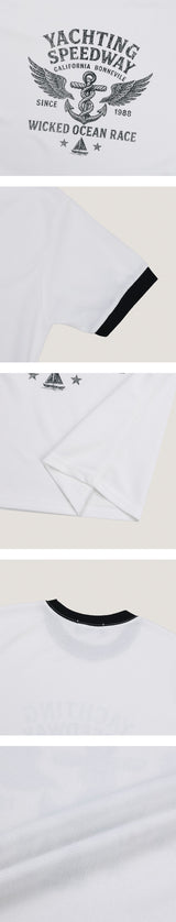 [MUSCLE FIT] オーシャンレース リンガーハーフTシャツ(3color)