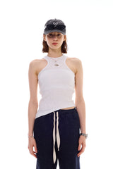 UNBALANCE SLEEVELESS TOP / WHITE