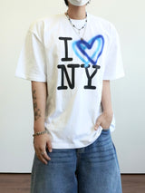 Love NY printing half sleeve 2C