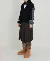 Hakata Stripe Coloring String Knitwear Zip-Up