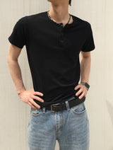 ノエアミュージックヘンリーネックショートスリーブTシャツ3C